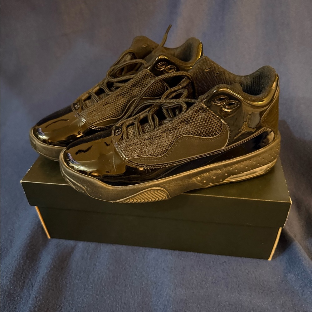 Jordan Kids Glossy Black Sneakers